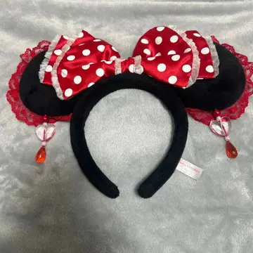 미니 마우스 귀찌 레이스 머리띠