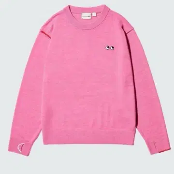 UNIQLO 유니클로 안야 힌드마치 메리노 크루넥 스웨터 핑크