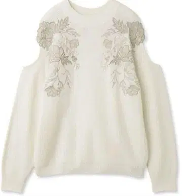 snidel 자수 컷오프 니트 풀오버