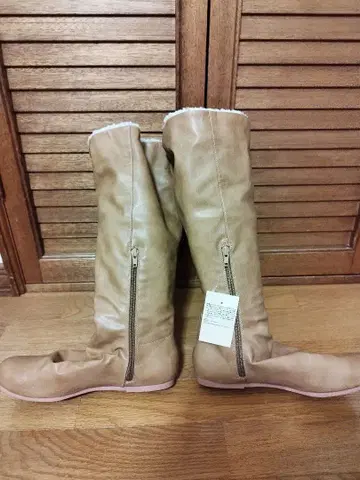 무인양품 베이지 접을 수 있는 롱 부츠 XL