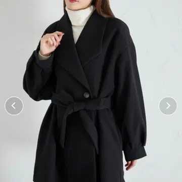 tocco closet 허리 리본 부착 백 턱 미들 코트