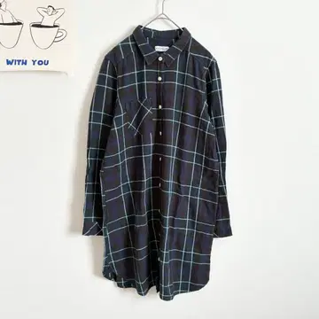 렙심 체크 셔츠 긴팔 튜닉 원피스 스테디셀러 컬러