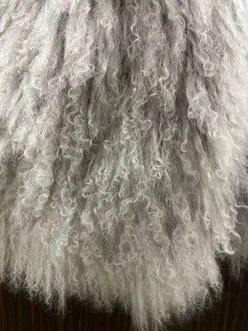 그레이 양모 컬 베스트 리버서블 체크