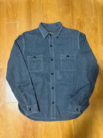 다크 블루 데님 긴팔 셔츠 텐더 로인