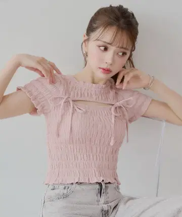 Chico 프론트 리본 볼레로 디자인 T