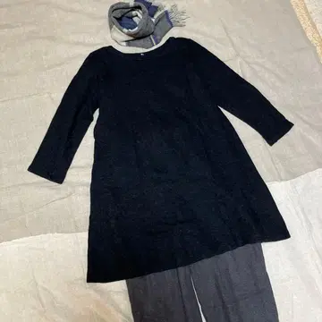 45R 압축 니트 같은 울 튜닉 ( 다크 그레이 )