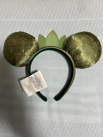 홍콩 디즈니 미키마우스 모양 그린 컬러 머리띠 연꽃 디자인