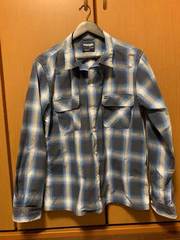 랭글러 오픈 카라 셔츠 옴브레 섀도우 체크