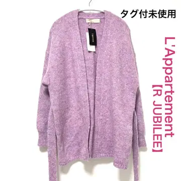 미사용 라빠르망 별주 아르 쥬빌리 모헤어 혼방 가디건 핑크