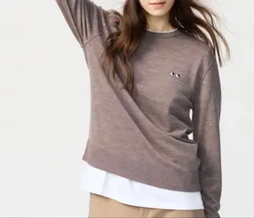 안야 힌드마치 유니클로 메리노 크루넥 스웨터 브라운 L 사이즈