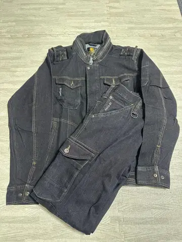 I'Z FRONTIER 다크 데님 작업용 자켓&팬츠 세트 L
