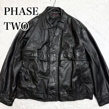 PHASE TWO 천연 가죽 가죽 자켓 빅 사이즈 90s 이너 포함