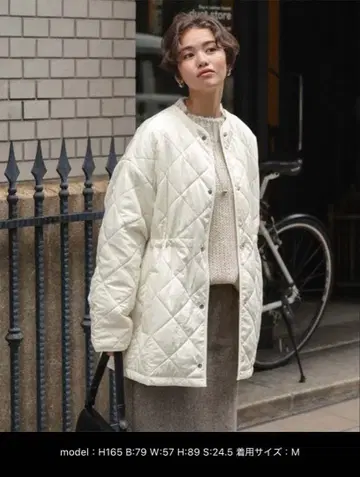 새상품 titivate 허리 드로우 스트링 퀼팅 자켓