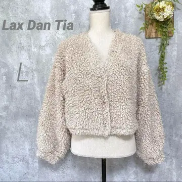 [럭스 댄디아] 푸들 니트 보아 자켓 숏 기장 복슬복슬 L