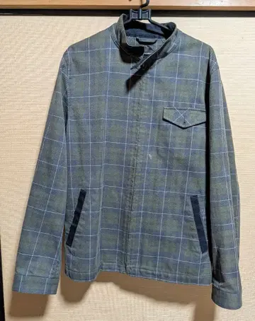 BOYCOTT 올리브 그린 체크 자켓