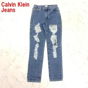 A7187 캘빈클라인 진 데님 면 데미지 파랑 네이비 5/6