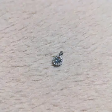 Pt.900 플라티나 아쿠아 마린 다이아몬드 드롭형 참