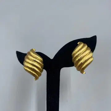 23 빈티지 Monet 골드 메탈 물결 리브 귀찌