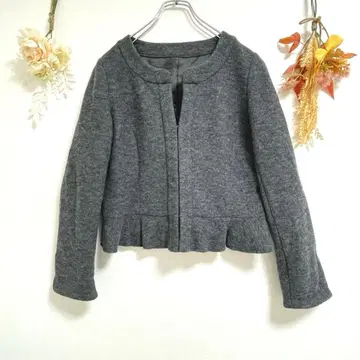 새상품급 플러시브 [ 40 ] 울 노카라 자켓 그레이 일본제