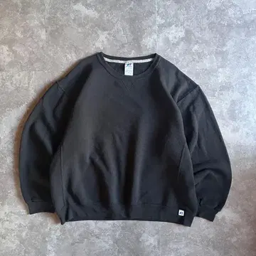 00s 러셀 애슬레틱 맨투맨 트레이닝복 블랙 XL 무지 앞 V