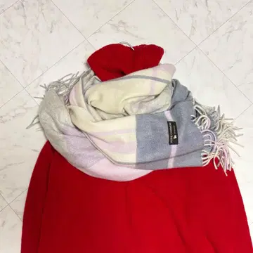 23구 CASHMERE 스톨 대형 체크 68 x 185cm 머플러