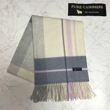 23구 CASHMERE 스톨 대형 체크 68 x 185cm 머플러