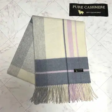 23구 CASHMERE 스톨 대형 체크 68 x 185cm 머플러
