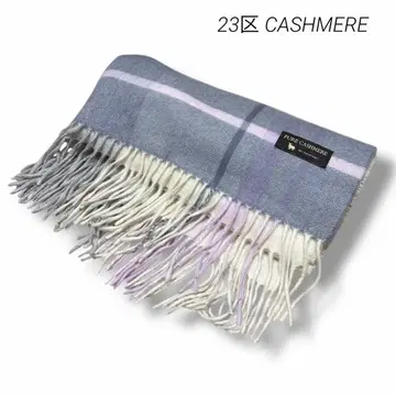 23구 CASHMERE 스톨 대형 체크 68 x 185cm 머플러