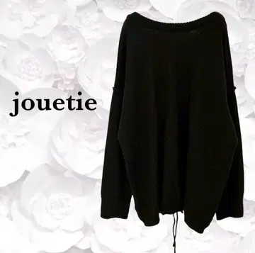 [쥬에티] 니트 스웨터 [F] 블랙 백 레이스업