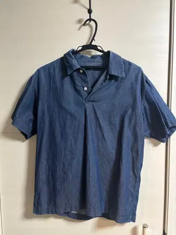 무지 라보 반팔 피케 셔츠 데님풍 muji labo