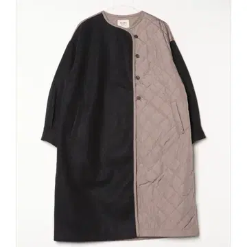 BEAMS HEART 배색 퀼팅 코트