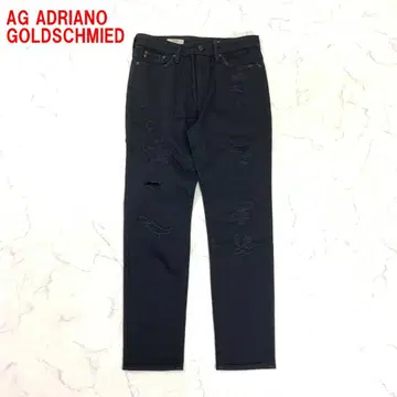 A7197 아드리아노 골드슈미트 데님 데미지 면 블랙 27