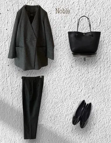 Noble 울 노카라 자켓 셋업