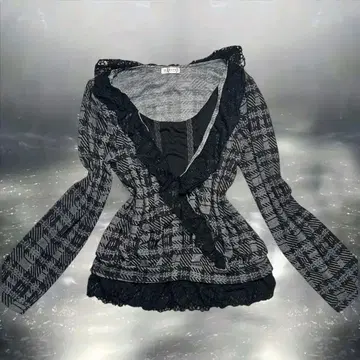 00s 체크 프릴 레이스 다크코어 다크코켓 y2k 고스 히메