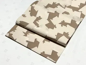 미사용품 기모노 오비 순수 실크 기하학 패턴 나고야 오비 선착순