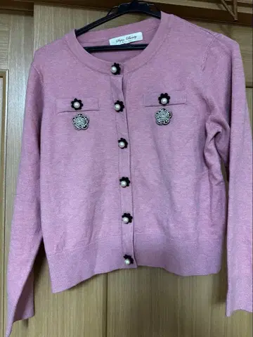 슈퍼뷰티 superbeauty 핑크 니트 가디건 44 사이즈