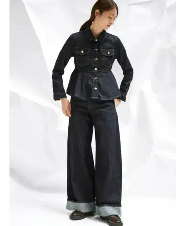 ZARA 데님 페플럼 자켓