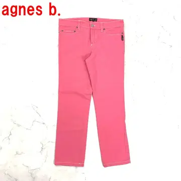 A7199 에네스베 캐주얼 팬츠 데님 면 코튼 핑크 38