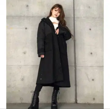 ENVYM 코트 롱 코트 퀼팅 깔끔 캐주얼 갸루