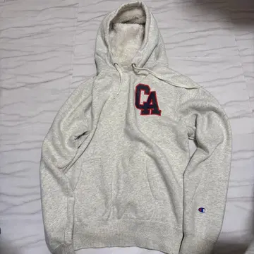Champion CA 로고 포함 그레이 후드티 S 속기모