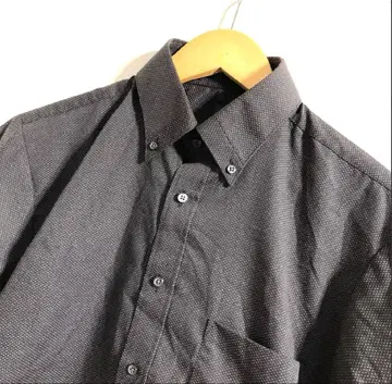 다크 그레이 버튼 다운 반팔 셔츠 M 블랙 새상품급