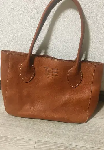 [genten] 천연 가죽 토트백 브라운