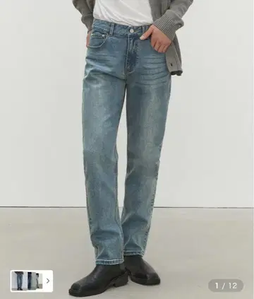 무신사 라이트 블루 스트레이트 레그 데님