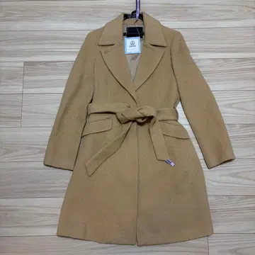 UNTITLED 알파카 체스터 코트 허리 벨트 베이지