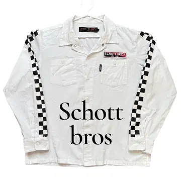 Schott Bros. 오픈 카라 긴팔 셔츠 화이트 XL