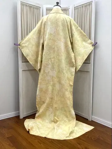 순수 실크 이중 기모노 코몬 포도 당초 무늬 그라데이션 염색 부풀린 직조