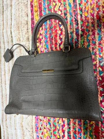 사자비 그레이 크로커다일 핸드백