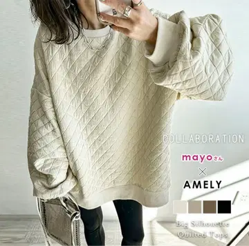 새상품급 AMELY 퀼팅 오버 사이즈 풀오버