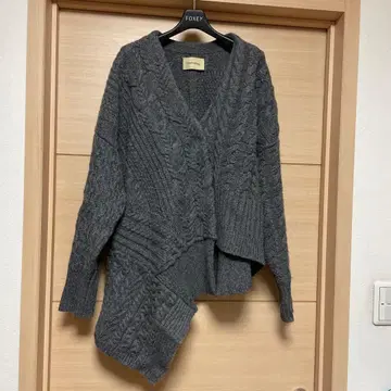 캘런솔로지 비대칭 니트 가디건