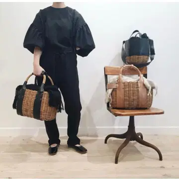 ebagos 에바고스 오일 숄더 홍등 카고백 블랙